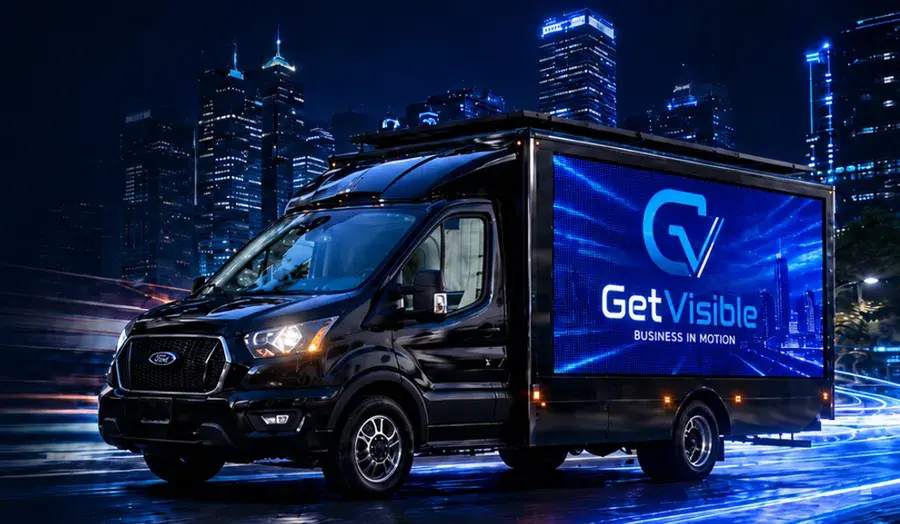 Get Visible mobile LED advertising truck at night