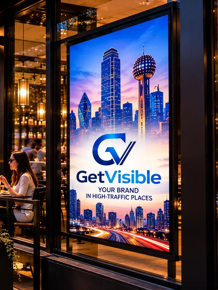 Get Visible digital display outside a Dallas restaurant